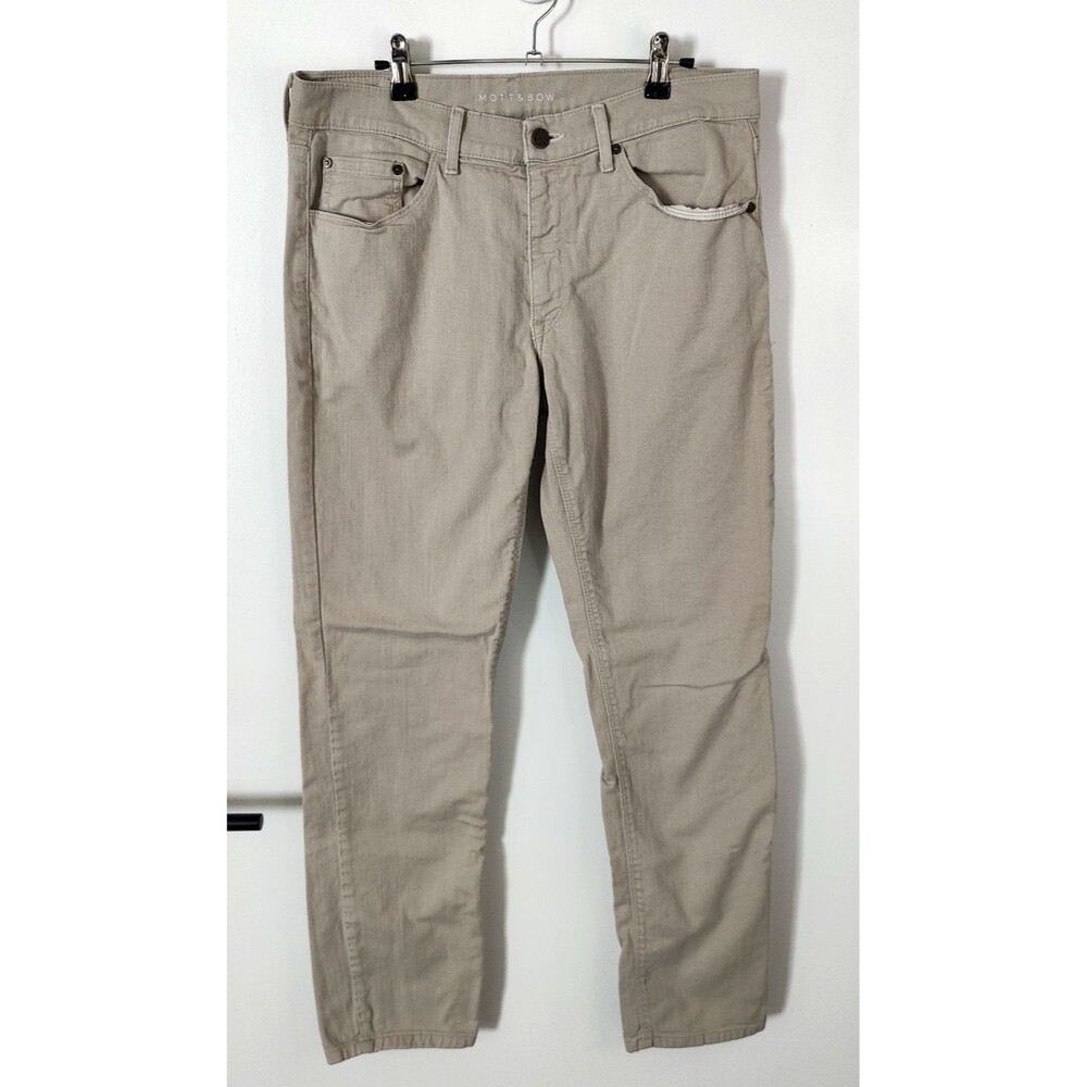 Mott and Bow Slim Jeans Mens 32x31 Tan Beige Stretch Denim